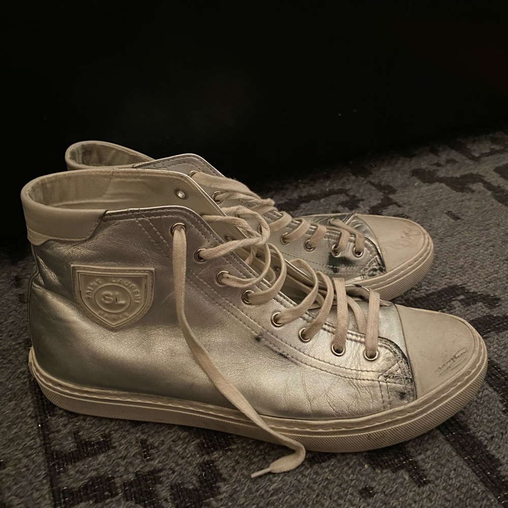 Saint Laurent Silver Bedford Sneakers